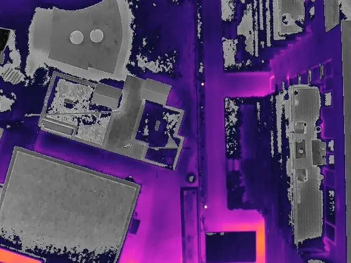 Thermal image of a building facade